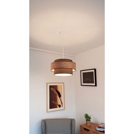 Pakabinamas sietynas GRACE 1xE27/60W/230V diametras 40 cm ruda/smėlio spalva