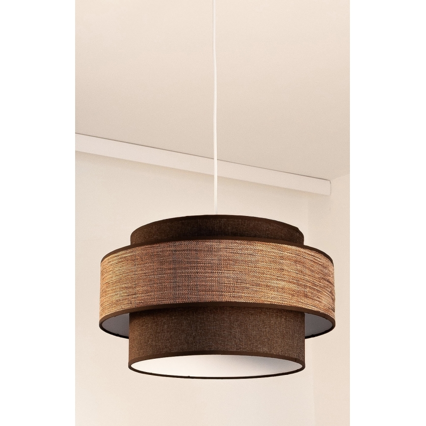 Pakabinamas sietynas GRACE 1xE27/60W/230V diametras 40 cm ruda/smėlio spalva