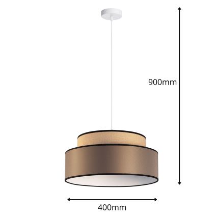 Pakabinamas sietynas GRACE 1xE27/60W/230V diametras 40 cm smėlio spalva/ruda