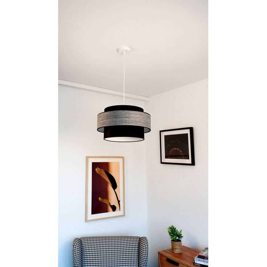 Pakabinamas sietynas GRACE 1xE27/60W/230V juoda/pilka