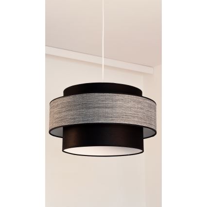 Pakabinamas sietynas GRACE 1xE27/60W/230V juoda/pilka