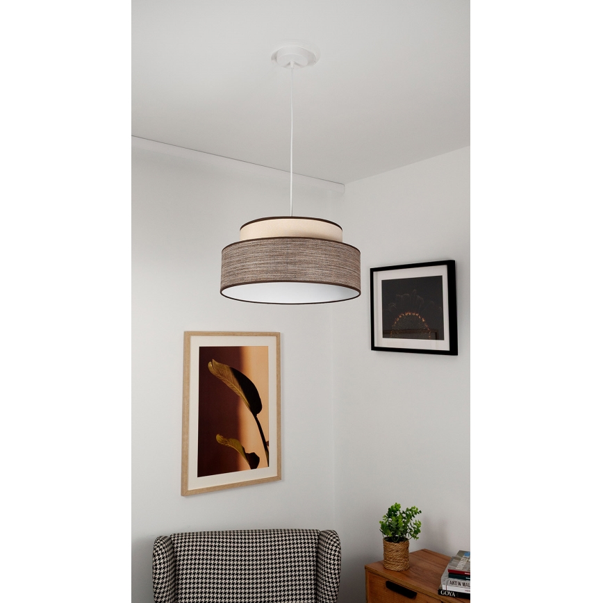 Pakabinamas sietynas GRACE 1xE27/60W/230V kreminė/ruda