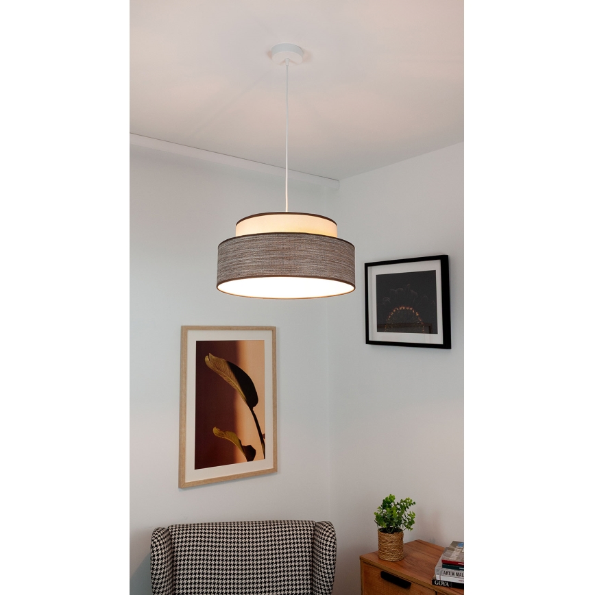 Pakabinamas sietynas GRACE 1xE27/60W/230V kreminė/ruda