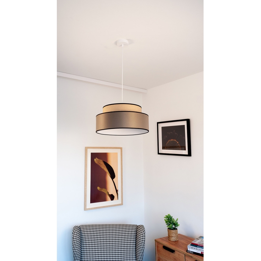 Pakabinamas sietynas GRACE 1xE27/60W/230V smėlio spalva/ruda