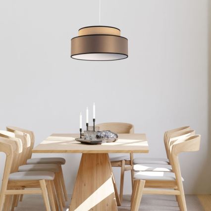 Pakabinamas sietynas GRACE 1xE27/60W/230V smėlio spalva/ruda