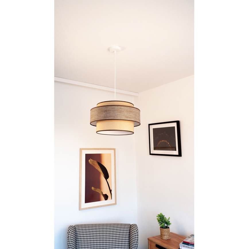 Pakabinamas sietynas GRACE 1xE27/60W/230V smėlio spalva/ruda