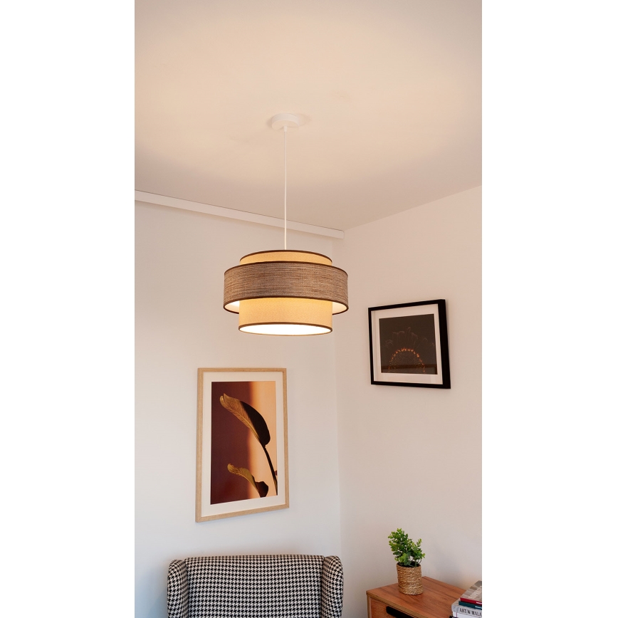 Pakabinamas sietynas GRACE 1xE27/60W/230V smėlio spalva/ruda