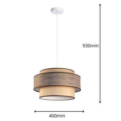 Pakabinamas sietynas GRACE 1xE27/60W/230V smėlio spalva/ruda