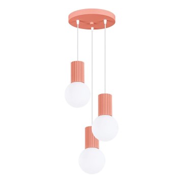 Pakabinamas sietynas HALO 3xG9/8W/230V diametras 25 cm rausva