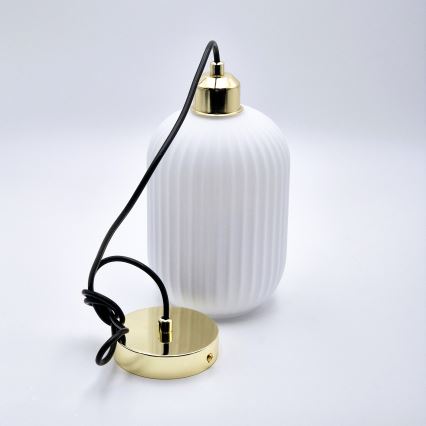 Pakabinamas sietynas HARMA 1xE27/15W/230V diametras 14 cm balta/auksas