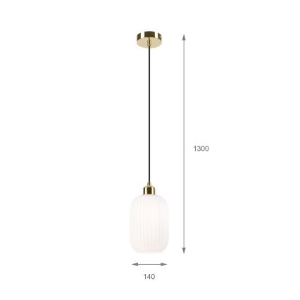 Pakabinamas sietynas HARMA 1xE27/15W/230V diametras 14 cm balta/auksas