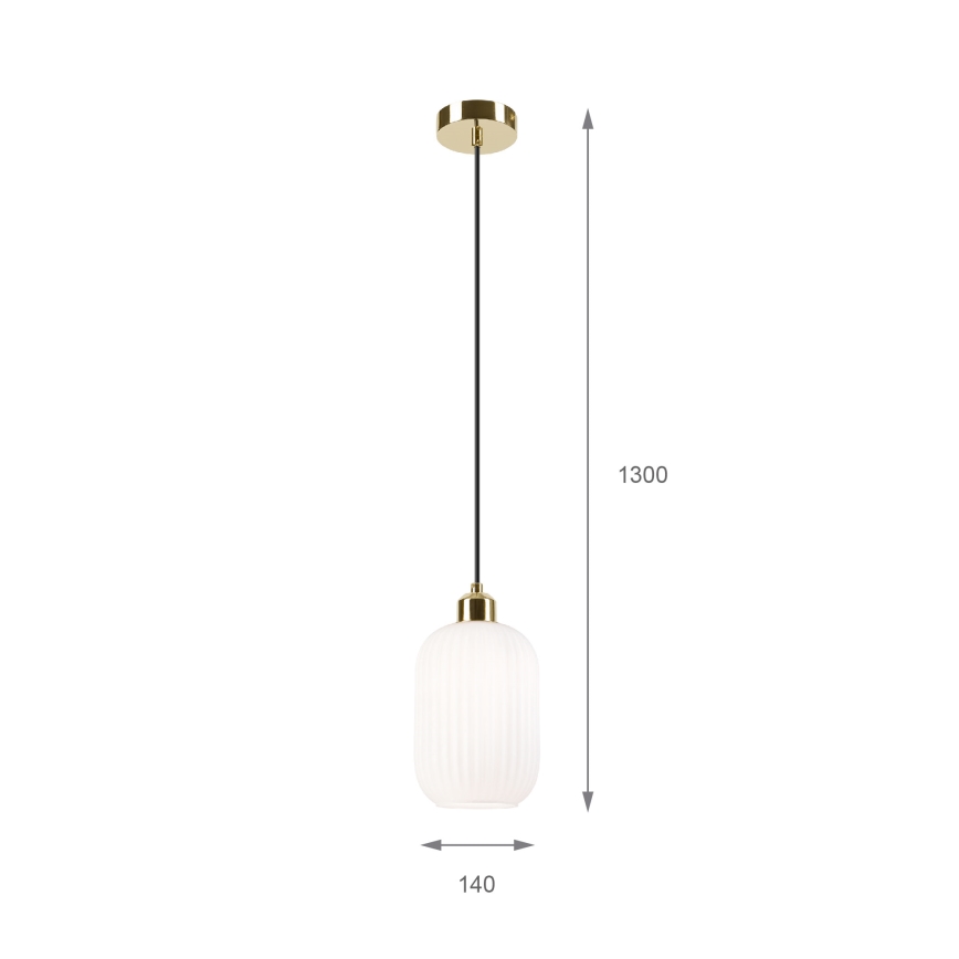 Pakabinamas sietynas HARMA 1xE27/15W/230V diametras 14 cm balta/auksas
