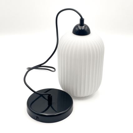 Pakabinamas sietynas HARMA 1xE27/15W/230V diametras 14 cm balta/juoda