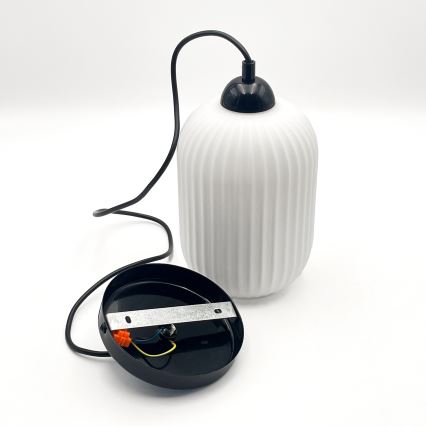 Pakabinamas sietynas HARMA 1xE27/15W/230V diametras 14 cm balta/juoda