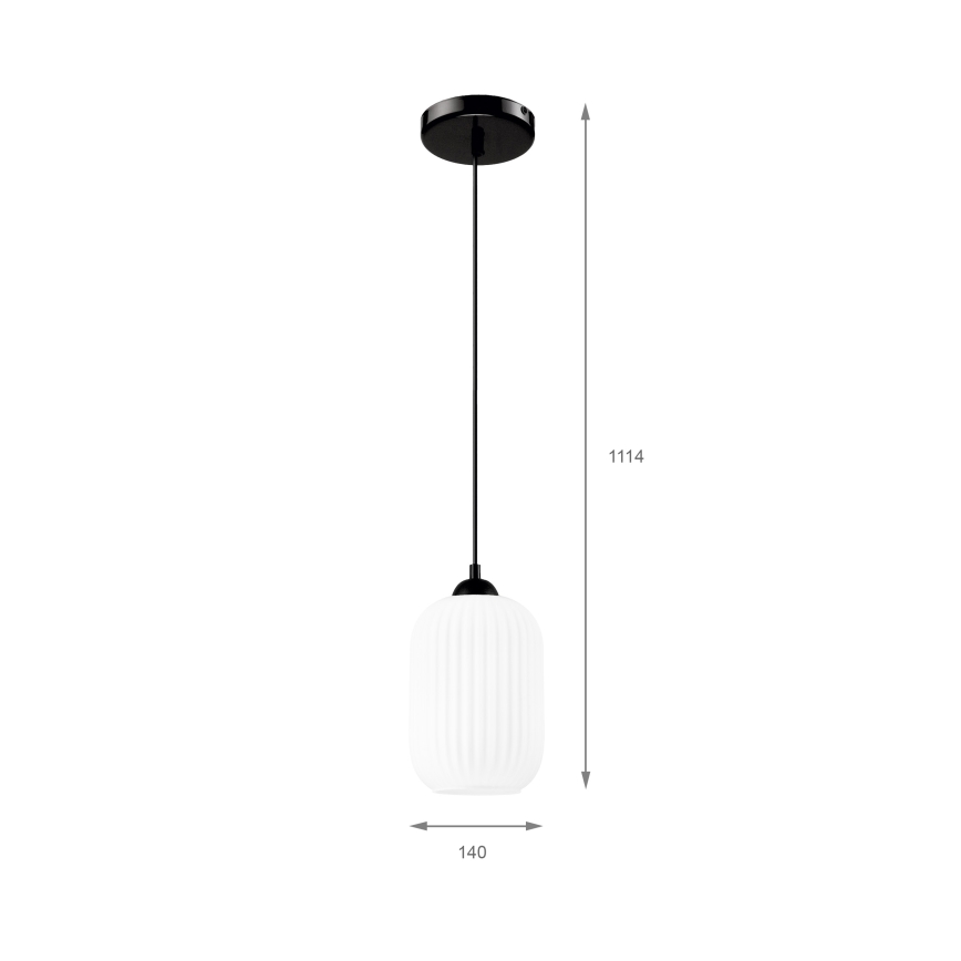Pakabinamas sietynas HARMA 1xE27/15W/230V diametras 14 cm balta/juoda