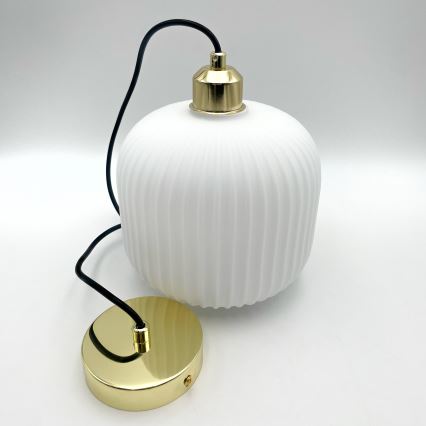 Pakabinamas sietynas HARMA 1xE27/15W/230V diametras 20 cm balta/auksas