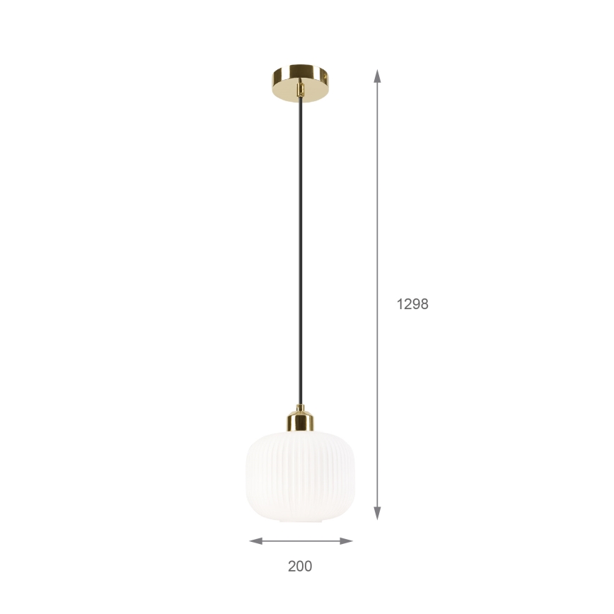 Pakabinamas sietynas HARMA 1xE27/15W/230V diametras 20 cm balta/auksas
