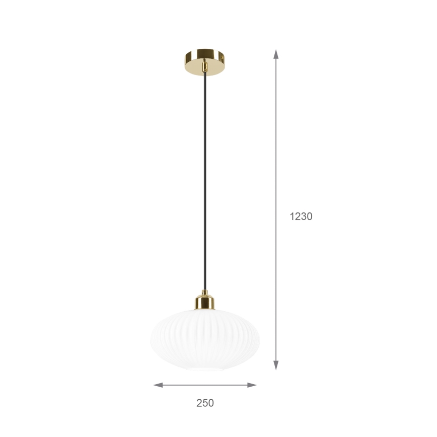Pakabinamas sietynas HARMA 1xE27/15W/230V diametras 25 cm balta/auksas