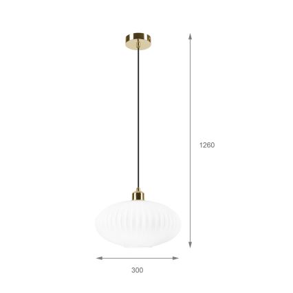 Pakabinamas sietynas HARMA 1xE27/15W/230V diametras 30 cm balta/auksas