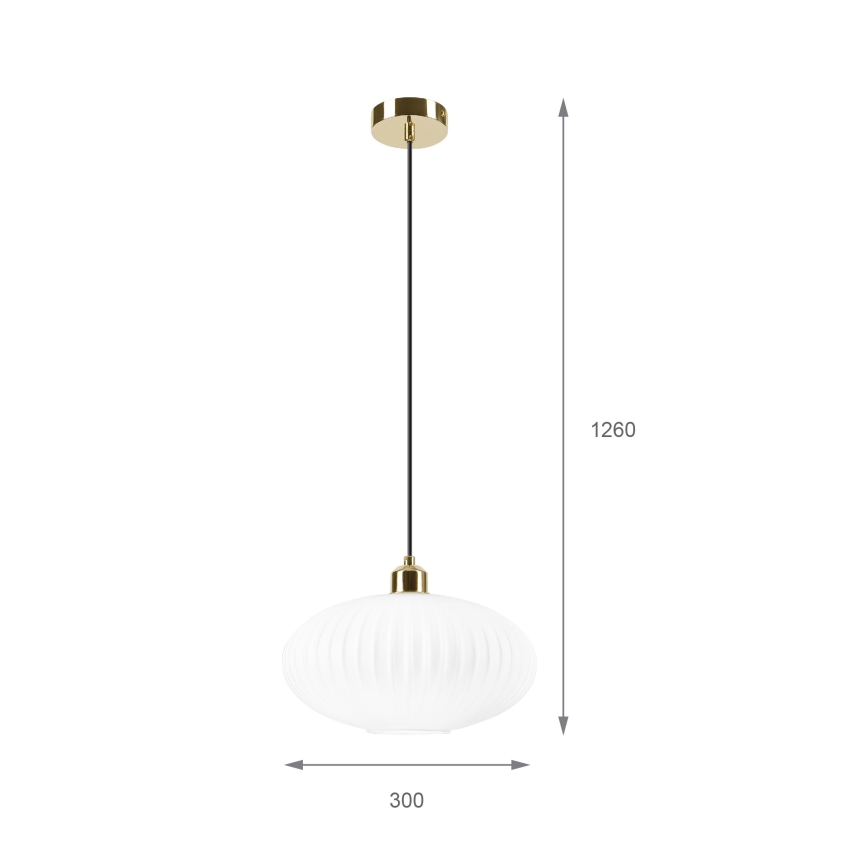 Pakabinamas sietynas HARMA 1xE27/15W/230V diametras 30 cm balta/auksas