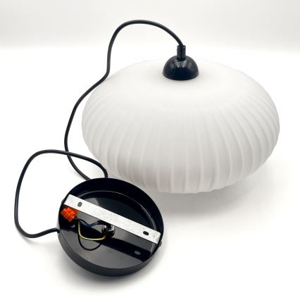 Pakabinamas sietynas HARMA 1xE27/15W/230V diametras 30 cm balta/juoda