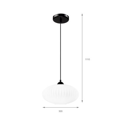Pakabinamas sietynas HARMA 1xE27/15W/230V diametras 30 cm balta/juoda