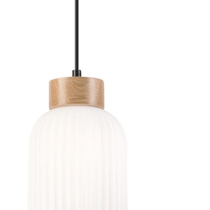 Pakabinamas sietynas HARMONY 1xE27/15W/230V diametras 14 cm balta/ąžuolas