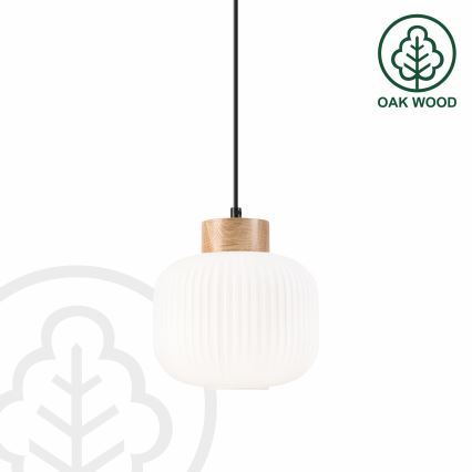 Pakabinamas sietynas HARMONY 1xE27/15W/230V diametras 20 cm balta/ąžuolas