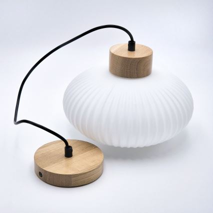 Pakabinamas sietynas HARMONY 1xE27/15W/230V diametras 25 cm balta/ąžuolas
