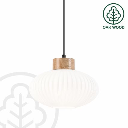 Pakabinamas sietynas HARMONY 1xE27/15W/230V diametras 25 cm balta/ąžuolas