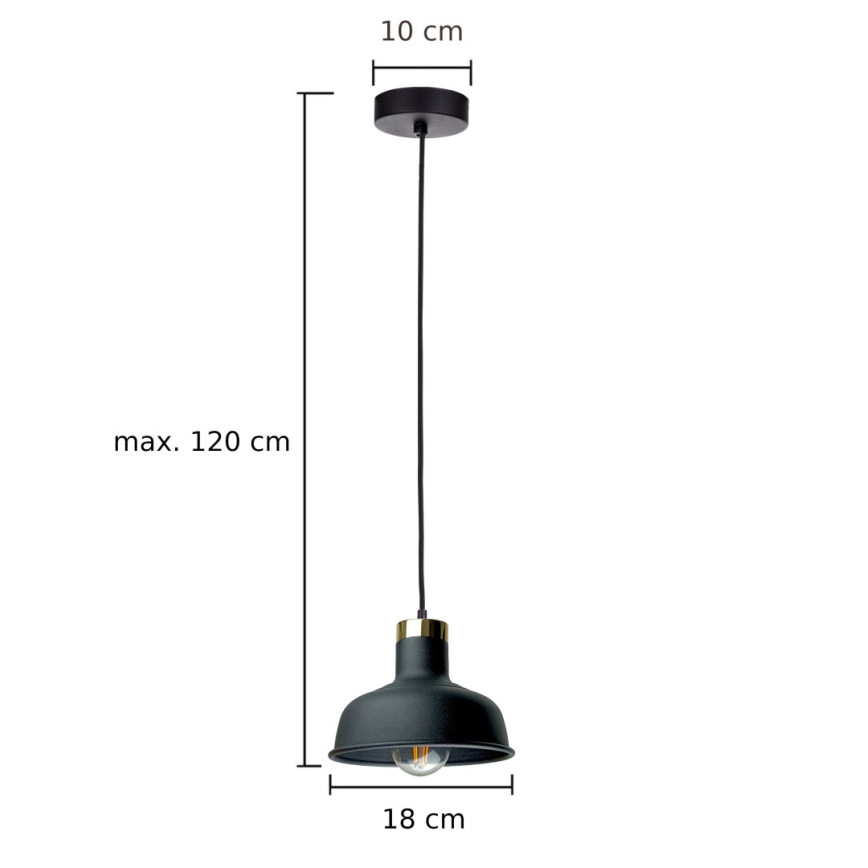 Pakabinamas sietynas HEBE 1xE27/60W/230V juoda
