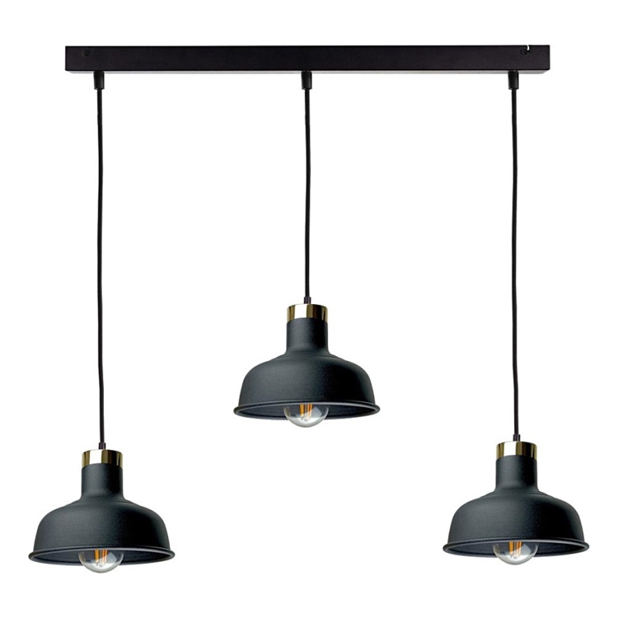 Pakabinamas sietynas HEBE 3xE27/60W/230V juoda