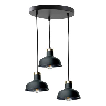 Pakabinamas sietynas HEBE 3xE27/60W/230V juoda