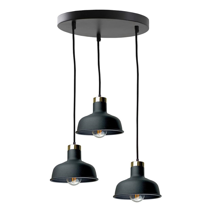 Pakabinamas sietynas HEBE 3xE27/60W/230V juoda
