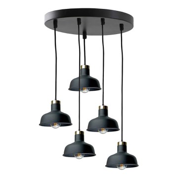 Pakabinamas sietynas HEBE 5xE27/60W/230V juoda