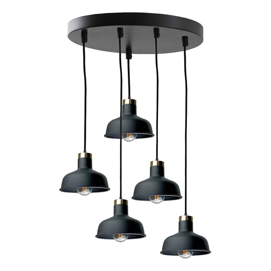 Pakabinamas sietynas HEBE 5xE27/60W/230V juoda