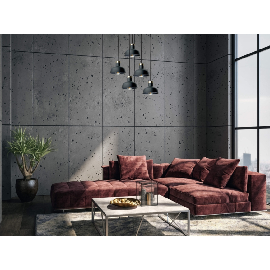 Pakabinamas sietynas HEBE 5xE27/60W/230V juoda