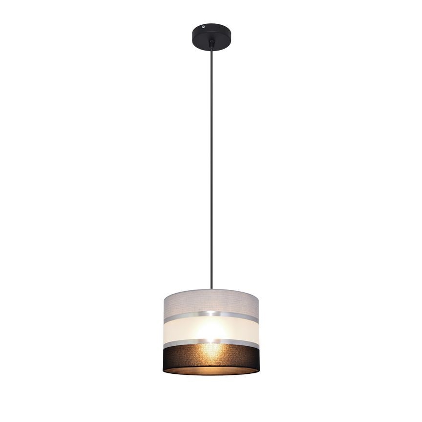 Pakabinamas sietynas HELEN 1xE27/15W/230V d. 20 cm juoda/pilka/sidabrinė