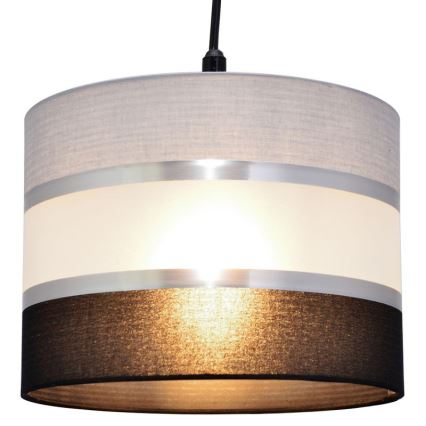 Pakabinamas sietynas HELEN 1xE27/15W/230V d. 20 cm juoda/pilka/sidabrinė