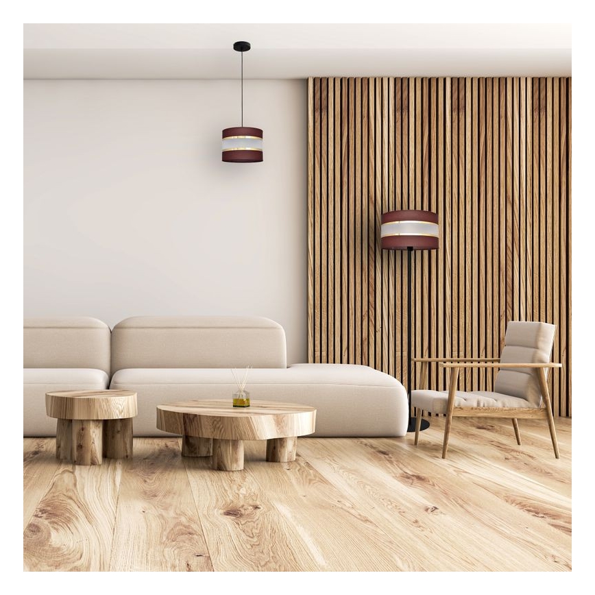 Pakabinamas sietynas HELEN 1xE27/15W/230V d. 20 cm ruda/juoda/auksinė