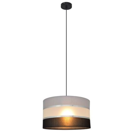 Pakabinamas sietynas HELEN 1xE27/15W/230V d. 35 cm juoda/pilka/sidabrinė