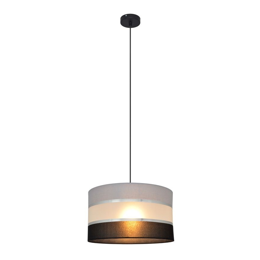 Pakabinamas sietynas HELEN 1xE27/15W/230V d. 35 cm juoda/pilka/sidabrinė