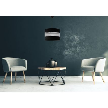Pakabinamas sietynas HELEN 1xE27/15W/230V d. 35 cm juodas/sidabras