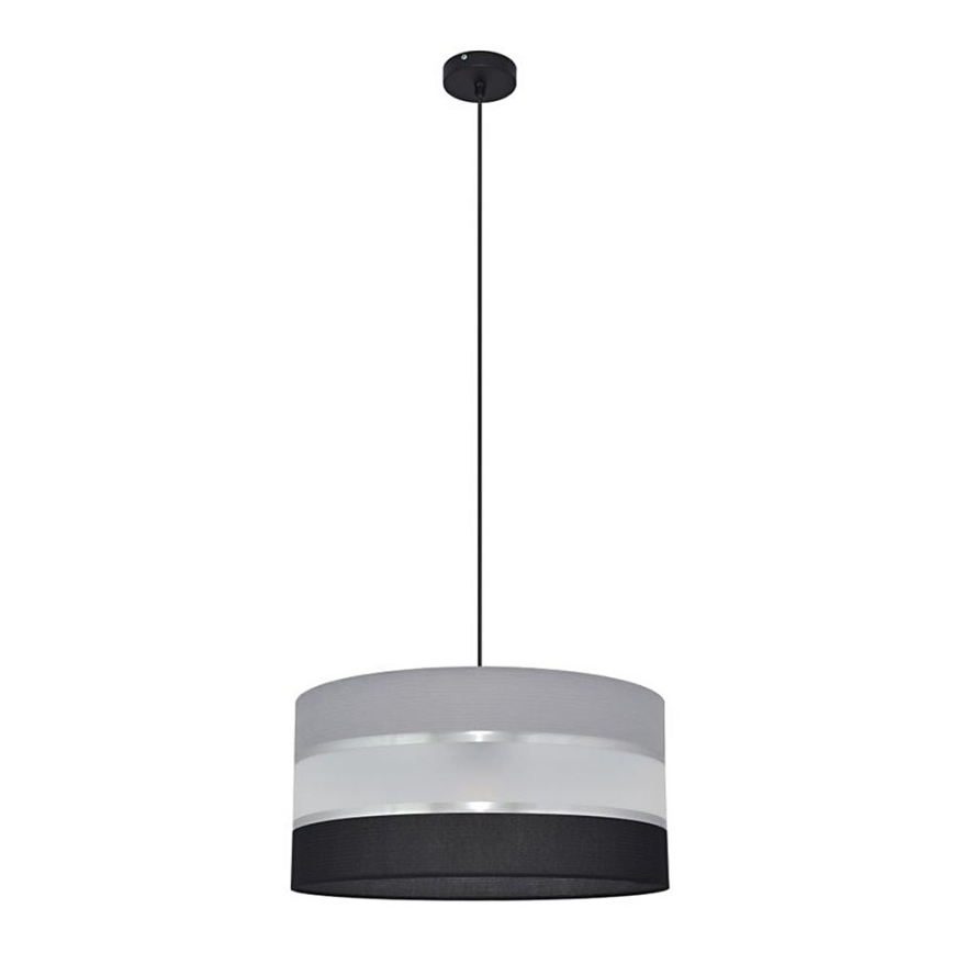 Pakabinamas sietynas HELEN 1xE27/15W/230V d. 40 cm juoda/pilka/sidabrinė