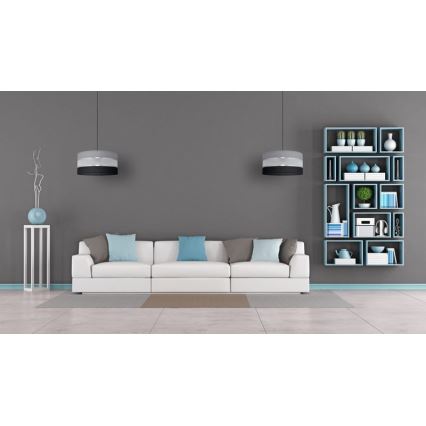 Pakabinamas sietynas HELEN 1xE27/15W/230V d. 40 cm juoda/pilka/sidabrinė