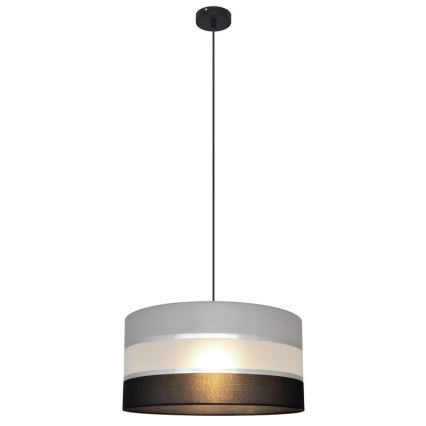 Pakabinamas sietynas HELEN 1xE27/15W/230V d. 40 cm juoda/pilka/sidabrinė
