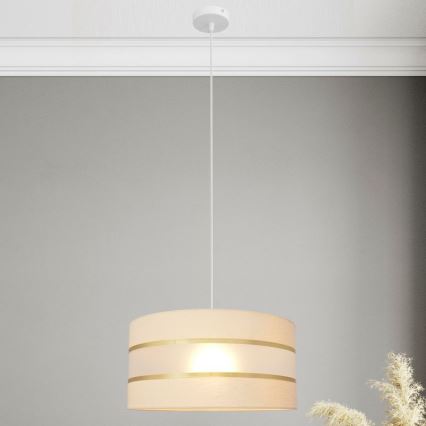 Pakabinamas sietynas HELEN 1xE27/15W/230V d. 40 cm kreminė/auksinė