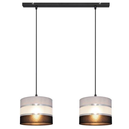 Pakabinamas sietynas HELEN 2xE27/15W/230V juoda/pilka/sidabrinė