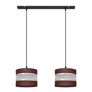Pakabinamas sietynas HELEN 2xE27/15W/230V  ruda/juoda/auksinė