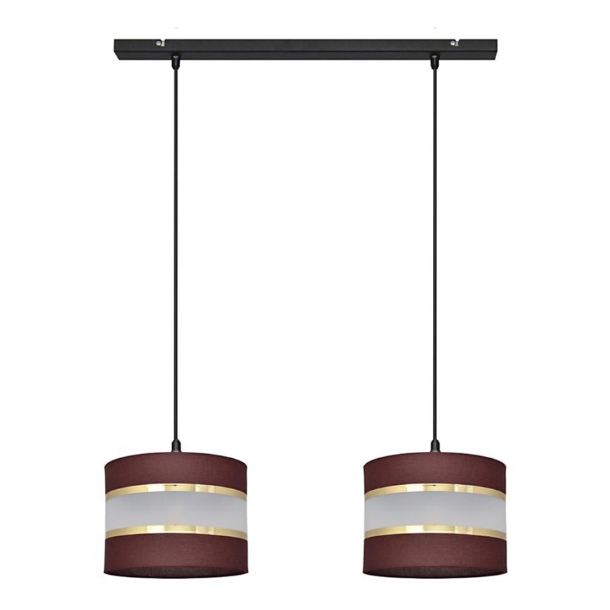 Pakabinamas sietynas HELEN 2xE27/15W/230V  ruda/juoda/auksinė